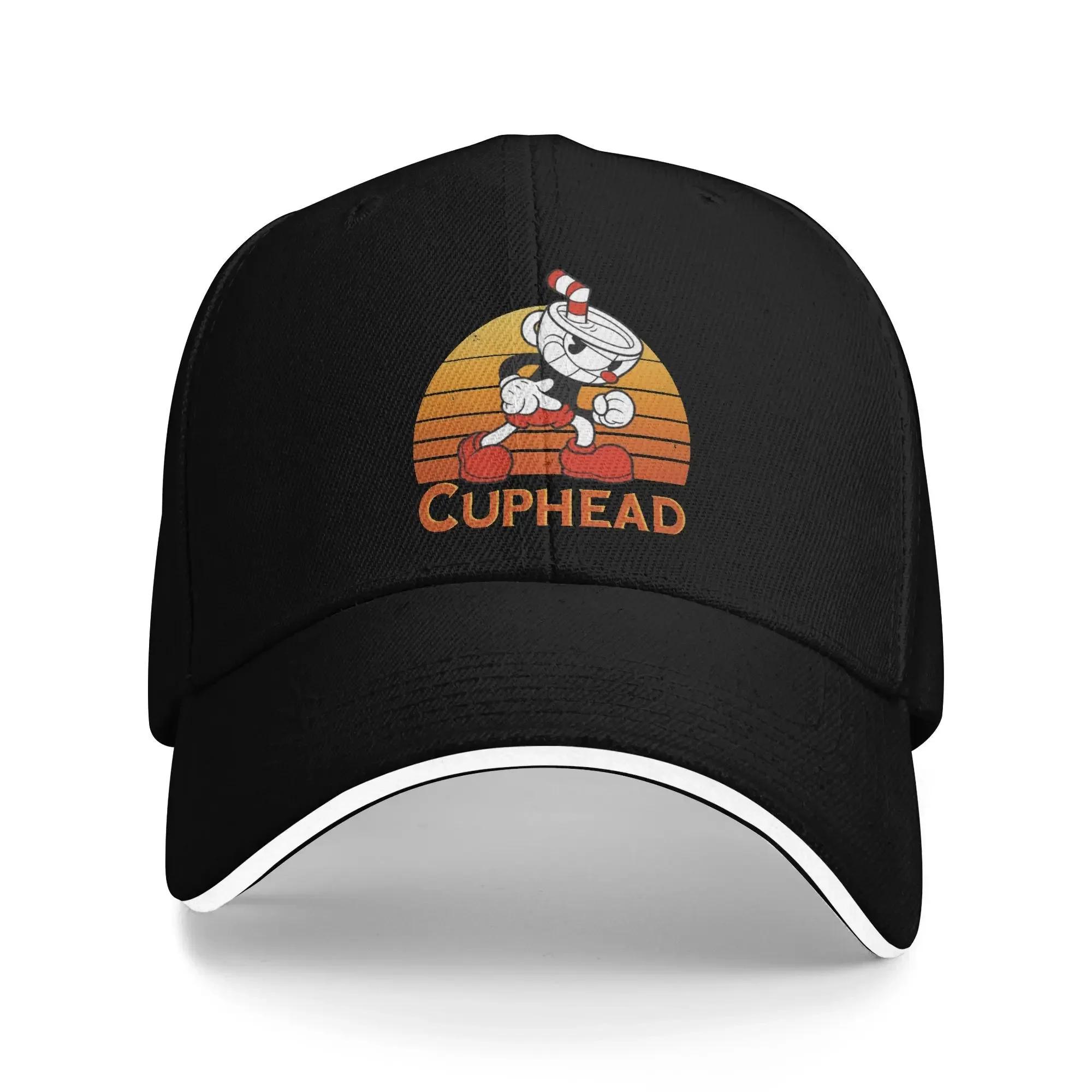 

Cup-head Casual Baseball Cap Summer Sunset Trucker Hat Sunscreen Outdoor Sport Snapback Cap Women Unisex Y2k Cool Baseball Caps One Size