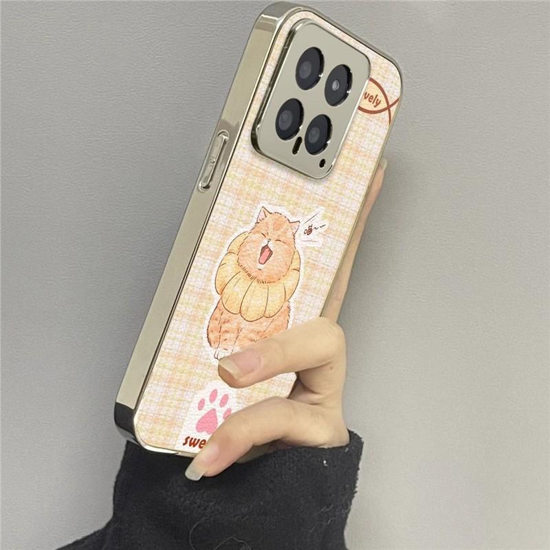 Full Coverage Silicone Phone Case 15 14 Pro 13 Ultra With Cat Scarf Design Shockproof Protection Xiaomi 15