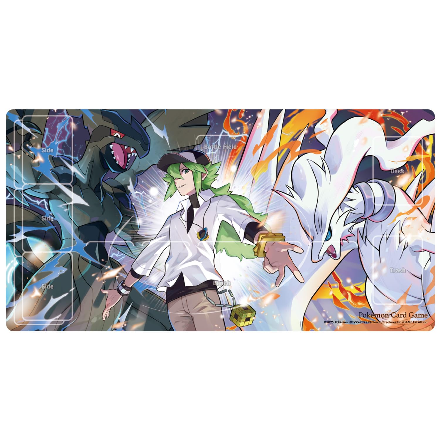 Pokemon Center Original Pokemon Card Game Rubber Play Mat N & Reshiram & Zekrom