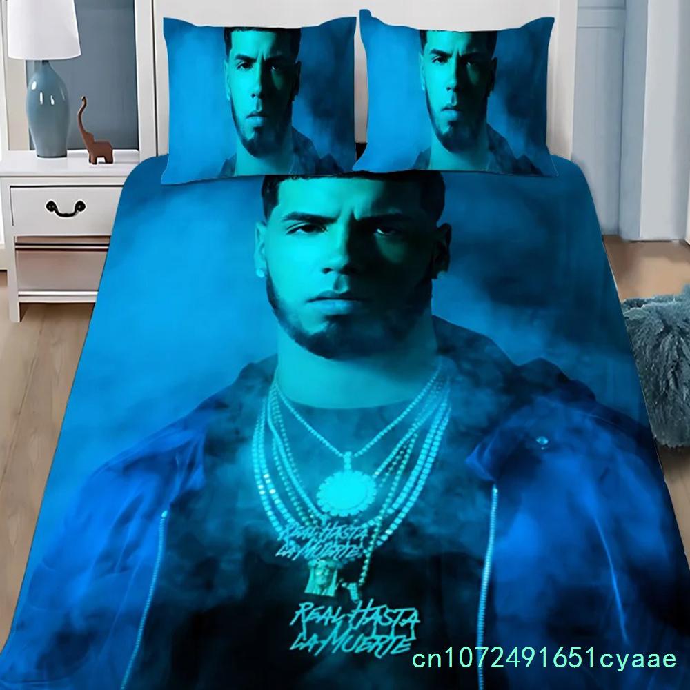 Anuel AA Real Hasta La Muerte Duvet Cover Pillowcase Bedding Set Boy Girl Bedroom Decoration Children Single Double Large Size
