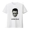 T-shirt Albert Camus Living Kills Vestibilità Classica Cotone con Stampa Cool di Fumo e Citazione Living Kills vintage Lavata
