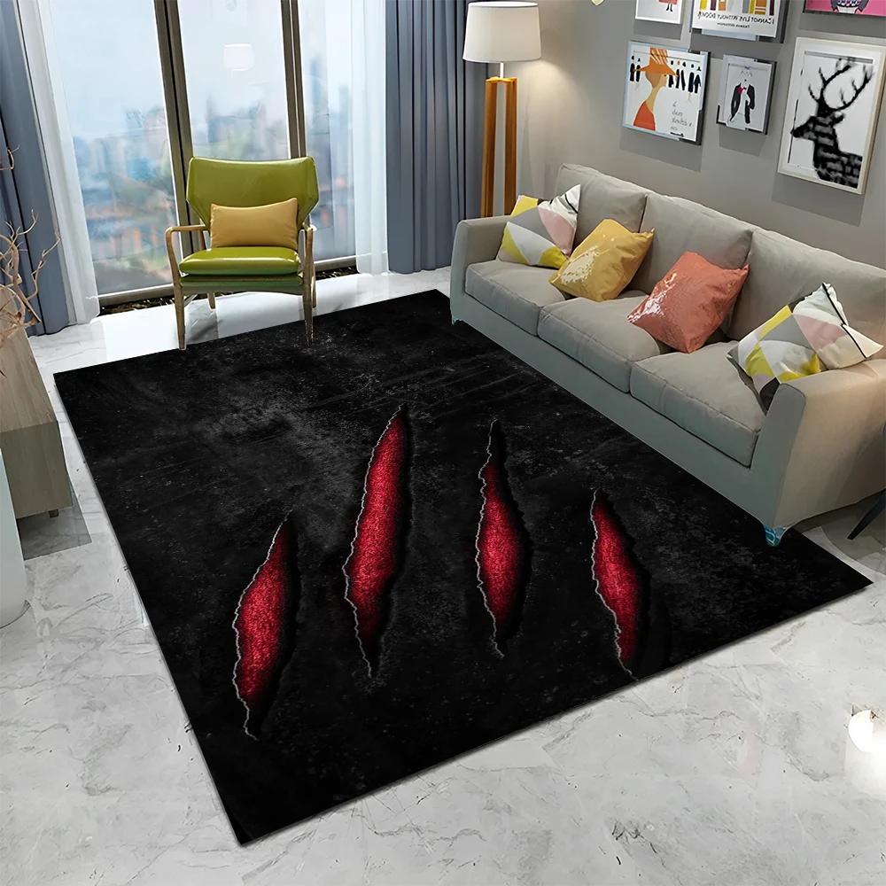 3D Beast Paw Print Claw Cartoon Carpet Rug for Home Living Room Bedroom Sofa Doormat Decor,kids Play Area Rug Non-slip Floor Mat