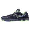 Wave Medal 7 Table Tennis and Navy X Lime X Size 2E Shoes, Stability, Cushioning, Responsiveness, Indoor/Gym, Purple, 26.0 Cm,
