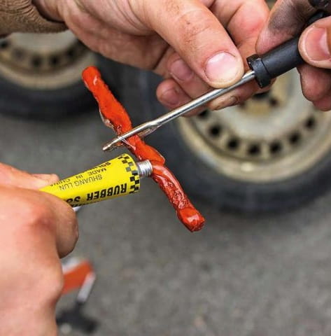 Tire Puncture Repair Kit, Rope, Reamer, Glue, Awl