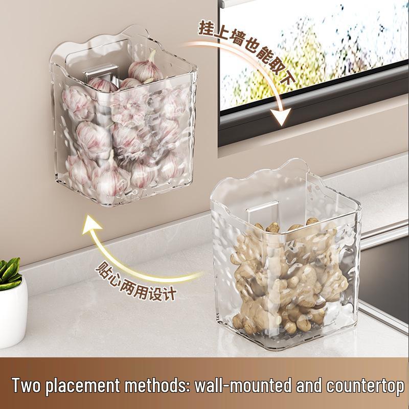 Wall-Mounted Kitchen Storage Basket for Spices & Gadgets