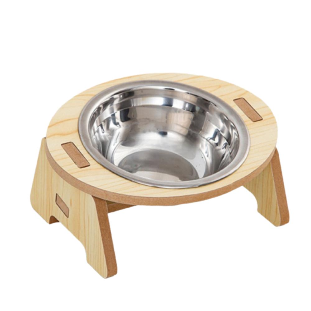 Wooden Cat Food Bowl Non-Slip Dog Food Bowl Practical Cat Food Container  Home