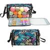 Durable Crochet Tote Bag for Yarn and Needle Hooks Keep Everything in Place
