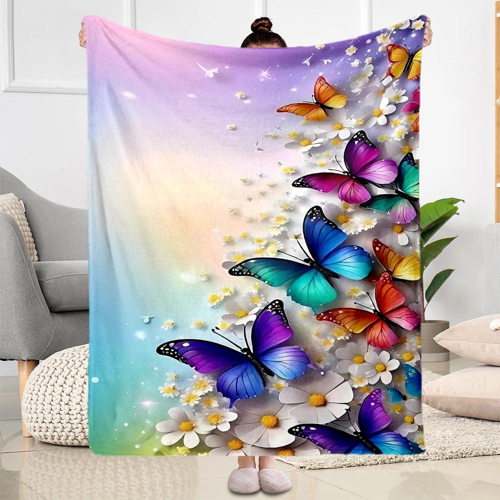 Enchanted Butterfly Garden blanket Suitable for offices, travel, living rooms also a good gift for friends and family Suitable for all seasons.