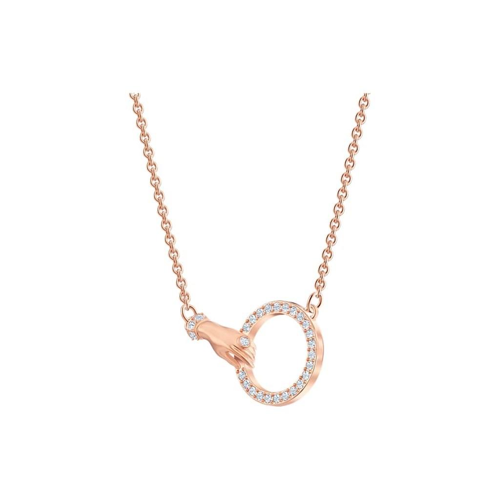 Swarovski Collier Symbolica en cristaux transparents et plaqué or rose 5489573 pour femme