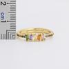 Nidin New Arrival 12 Styles Rainbow Crystal Rings for Women Adjustable AAA Cubic Zirconia Opening Geometric Ring Jewelry Gifts