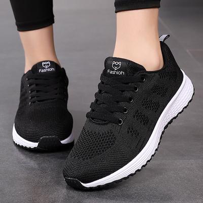 Neue Damen Freizeitschuhe Mode Atmungsaktive Walking Mesh Flache Schuhe Sneakers Damen Gym Vulkanisierte Schuhe Weiß Damen Schuhwerk