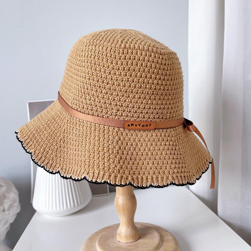 

Шляпа женская весна и осень модная универсальная шляпа-ведро в стиле ретро с кружевом, трендовая повседневная вязаная шляпа-ведро женская Adult (56-58cm) хаки