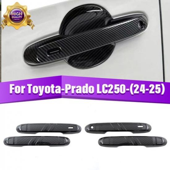 Carbon Fiber Style Outside Door Handle Cover For 2024+ Toyota Prado Land Cruiser