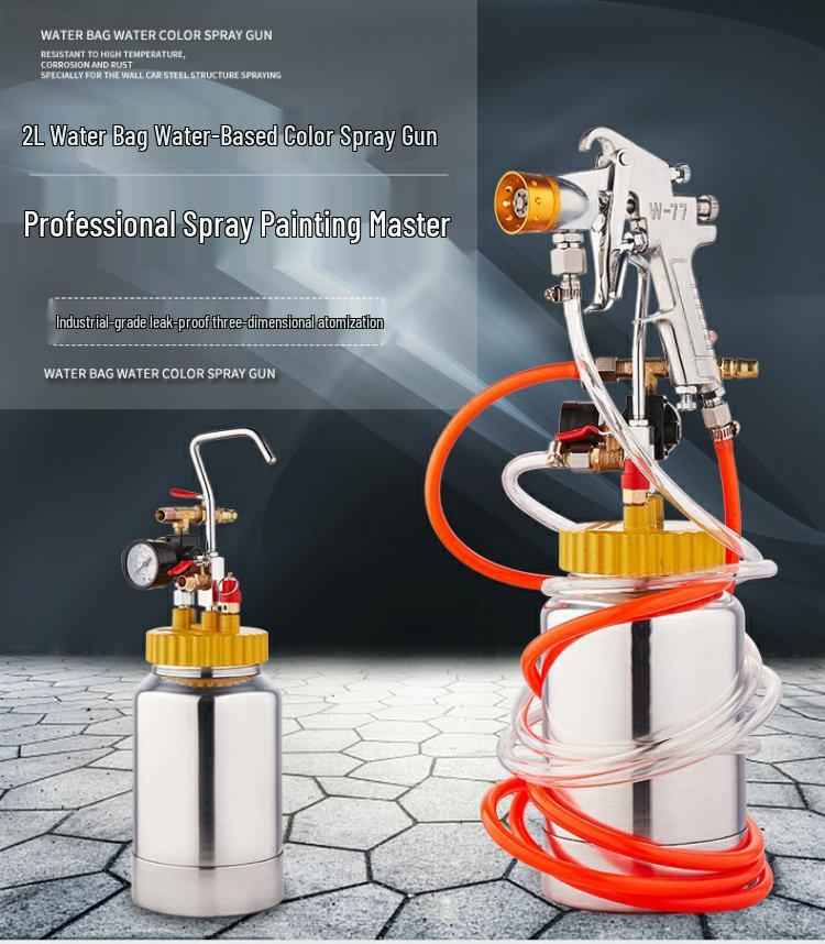 2L 6-Hole Spray Gun Pressure Pot for Latex Paint - Professional Sprayer Tool