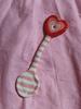 Deulkkot Ceramic Pink Heart Stripe Spoon