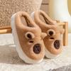 Cotton Slippers Bear Cartoon Autumn and Winter Indoor Home Thick Sole Velvet Warm Couple Shoes