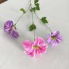 Artificial Multicolor Morning Glory Flower Bouquet Realistic Faux Petunia Blooms with Green Leaves Fake Wildflower Bundle for Vase Home Table Wedding