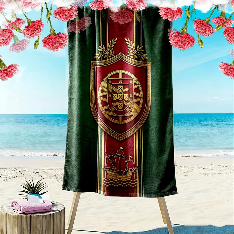 Royal Heraldry Ornate Symbols beach towel Outdoor camping Portable for travel quick-drying swim towel Outdoor pool towel swim Comfort beach towel