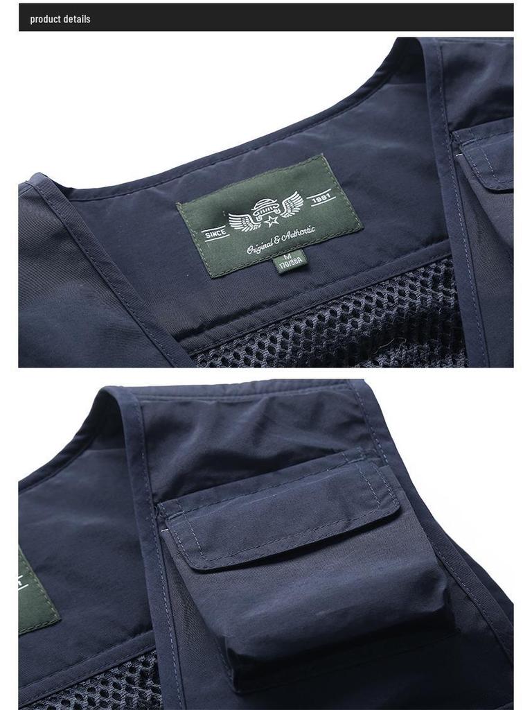 Men's Quick-Dry Mesh Multi-Pocket Plus Size Fishing Photography Vest