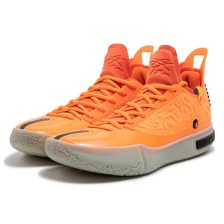 New 361° Anti Slip Wear Resistant Low Top Basketball Shoes Men's Fluorescent Laser Orange 672511103-7