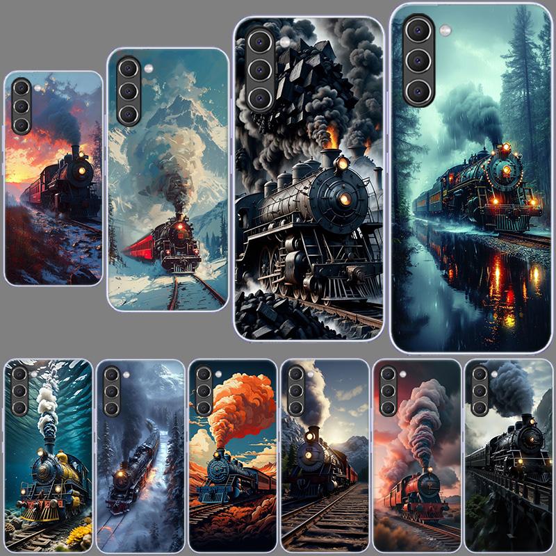 Steam Train Phone Case for Samsung A16 A26 A36 A56 A17 A37 A57 A07 A06 A02S A12 A22 A32 A52S A72 Galaxy A70 A50S A71 A51 A31 A30