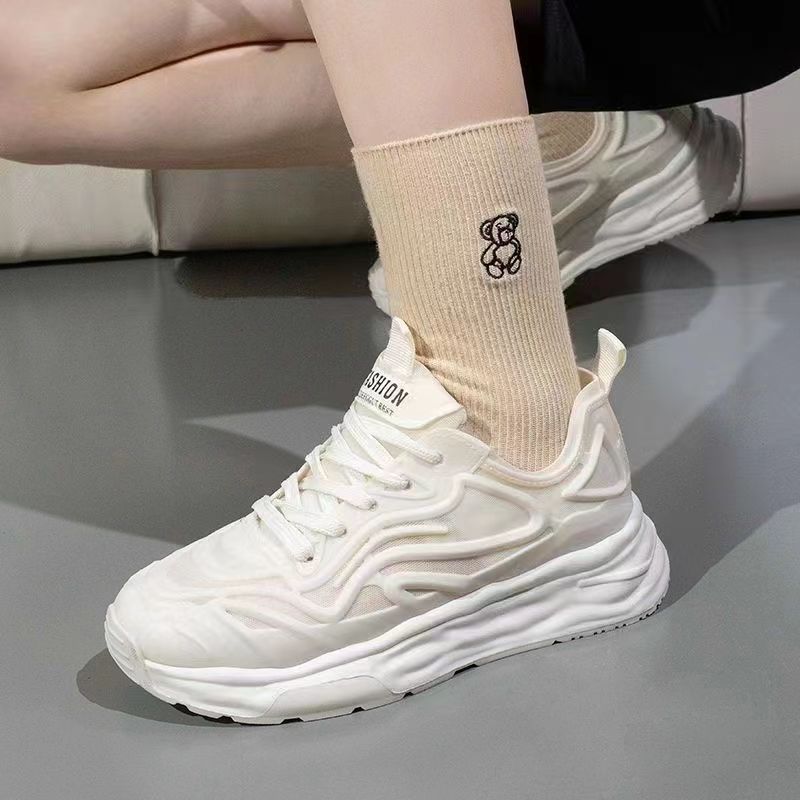 

Internet celebrity explosion luminous rest shoes women s 2025 summer breathable network fluorescent sports shoes lightweight running shoes tide 38 слоновая кость