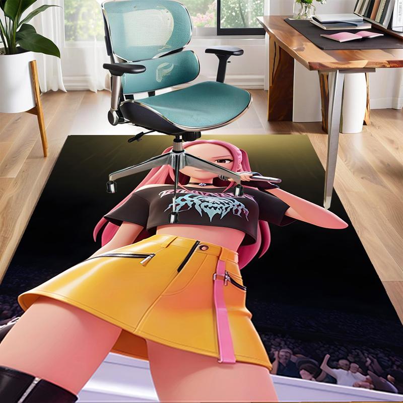 1pc KPop Demon Hunters MIRA2 Design Area Rug - Non-Slip, Soft & Cozy Floor Mat for Living Room, Bedroom, Office - Indoor/Outdoor Decorative Carpet