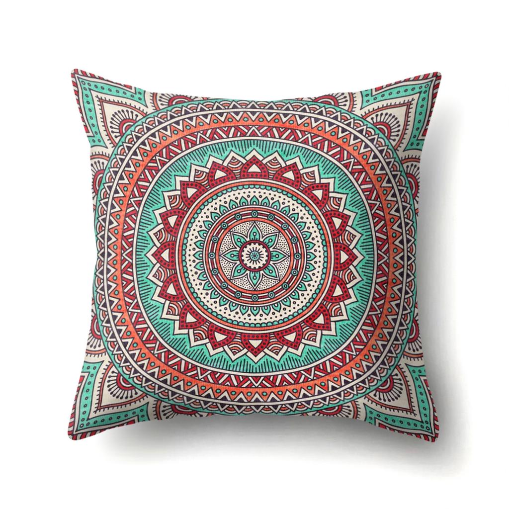 Polyester Pillowcase Boho Mandala Flower Texture Pillowcase Home Soft Decoration