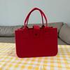 Solid Color Felt Handbag: Large Capacity Commuter and Student Bag