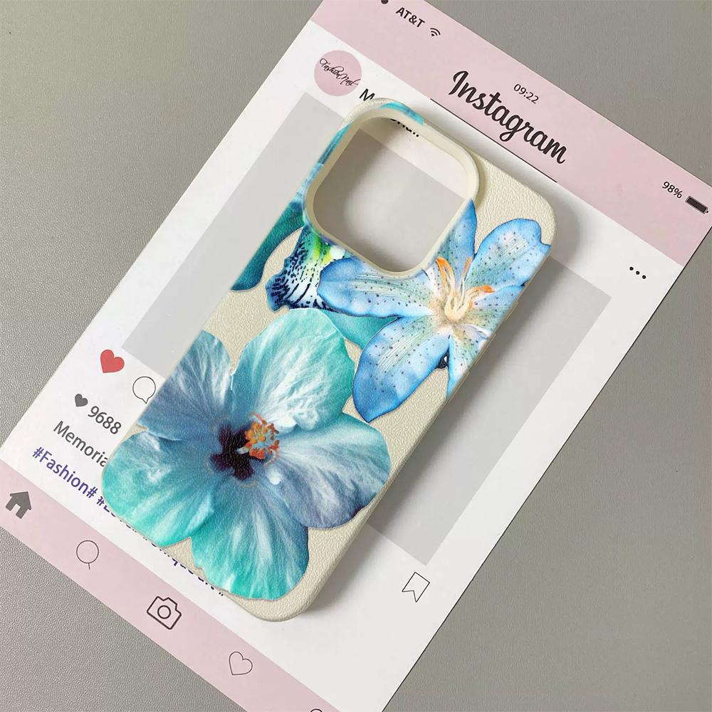 

Blue Watercolor Floral Butterfly Print Phone Case for iPhone 17 16 15 14 13 12 11 Pro MaxAnti-Scratch Protective Cover Funda For iPhone 17 ProMax