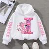Stitch Hoodies Angel Letter A B C D E F Children Pullover Kid Casual Clothes Anime Kids Sweatshirts for Girl Boy Cartoons Tops