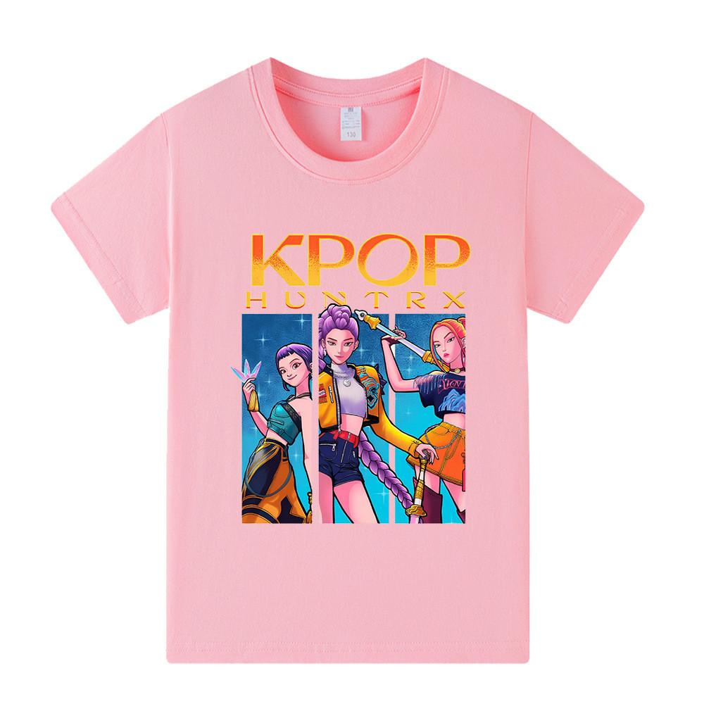 A1211 Kids Boys Girls Kpop Rumi Zoey Mira Print Short Sleeves T-shirt