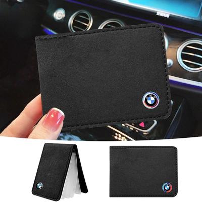BAIW3 X4 X5 E46 E96 Car Driver License Suede Leather Bag Auto Driving Documents Wallet For 50th E46 E90 E60 F30 F10 X1 X2 X3 X5 X4
