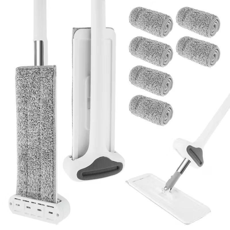360° Rotating Microfiber Flat Mop - Large, Absorbent, Hand-Wash-Free Mopping for Easy Cleaning