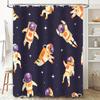 Space-themed astronaut printed waterproof shower curtain suitable for home decoration in bathroom or kitchen, available on AliEx