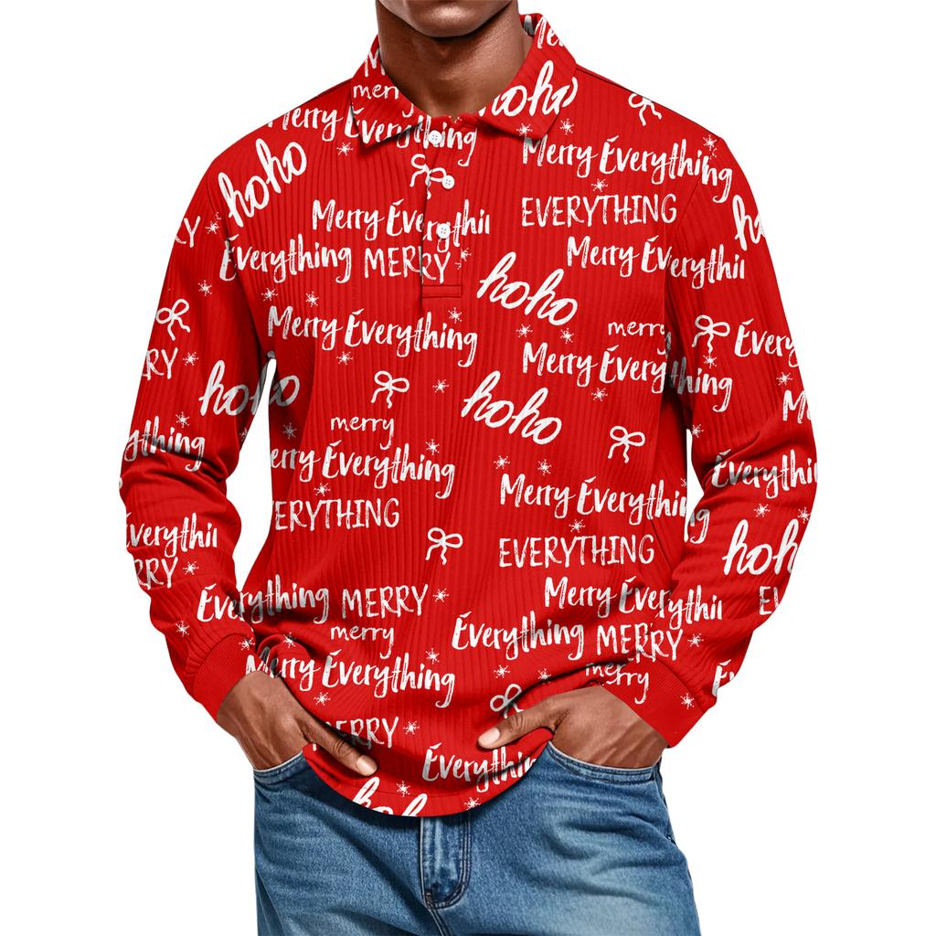 Men's Casual Style Solid Color Loose  Shirt Long-sleeved Top