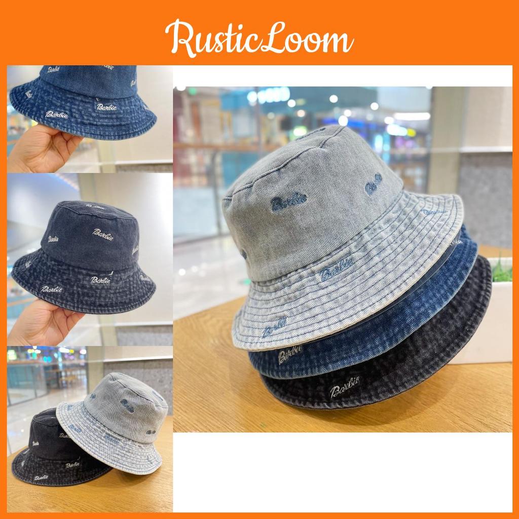 Women's Vintage Denim Fisherman Hat Spring Autumn Sun Protection Cap Adjustable Black Blue Light Blue