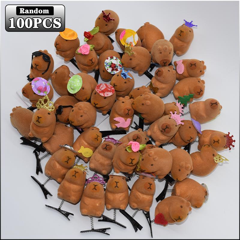 

10-100 шт. кавайный галстук-бабочка маленькая 3D капибара шпилька пружинная заколка зажим для челки зажимы для челки боковые зажимы головной убор аксессуары для волос