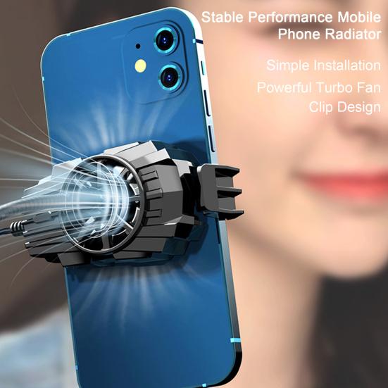 G6 Phone Radiator Fan Clip Design Powerful Turbo Fan Quiet Mobile Phone Cooler Universal Phone Cooling Fan Case Phone Accessories