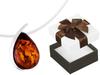 Short Silver Women's Necklace Drop With Amber Teardrop Silver Choker 38