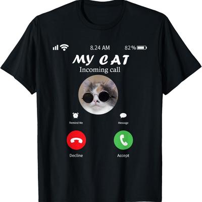 T-shirt Meme Chat Drôle Mon Chat M'appelle
