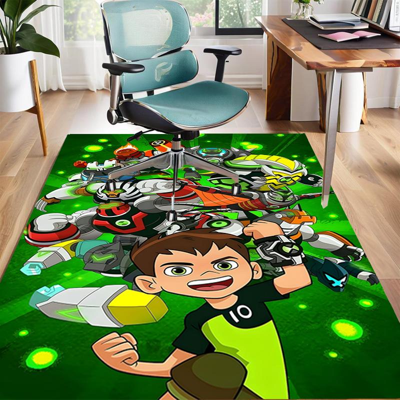 1pc Ben10 Design Area Rug - Non-Slip, Soft & Cozy Floor Mat for Living Room, Bedroom, Office - Indoor/Outdoor Decorative Carpet