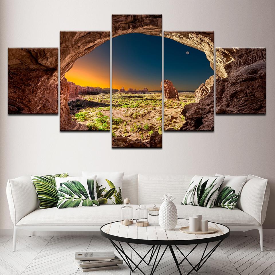 A Beautiful Landscape 5 Piece Wall Art Canvas Print Modern Poster Modular Art Painting for Living Room Home Decor