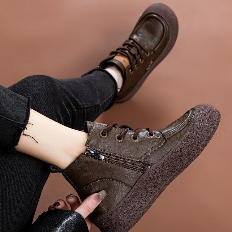 Women's Large Size Soft Sole Winter Warm Fur One Snow Boots Padded Lined Ankle Boots Anti-slip Hiking Casual Sports Cotton Boots Martin Boots