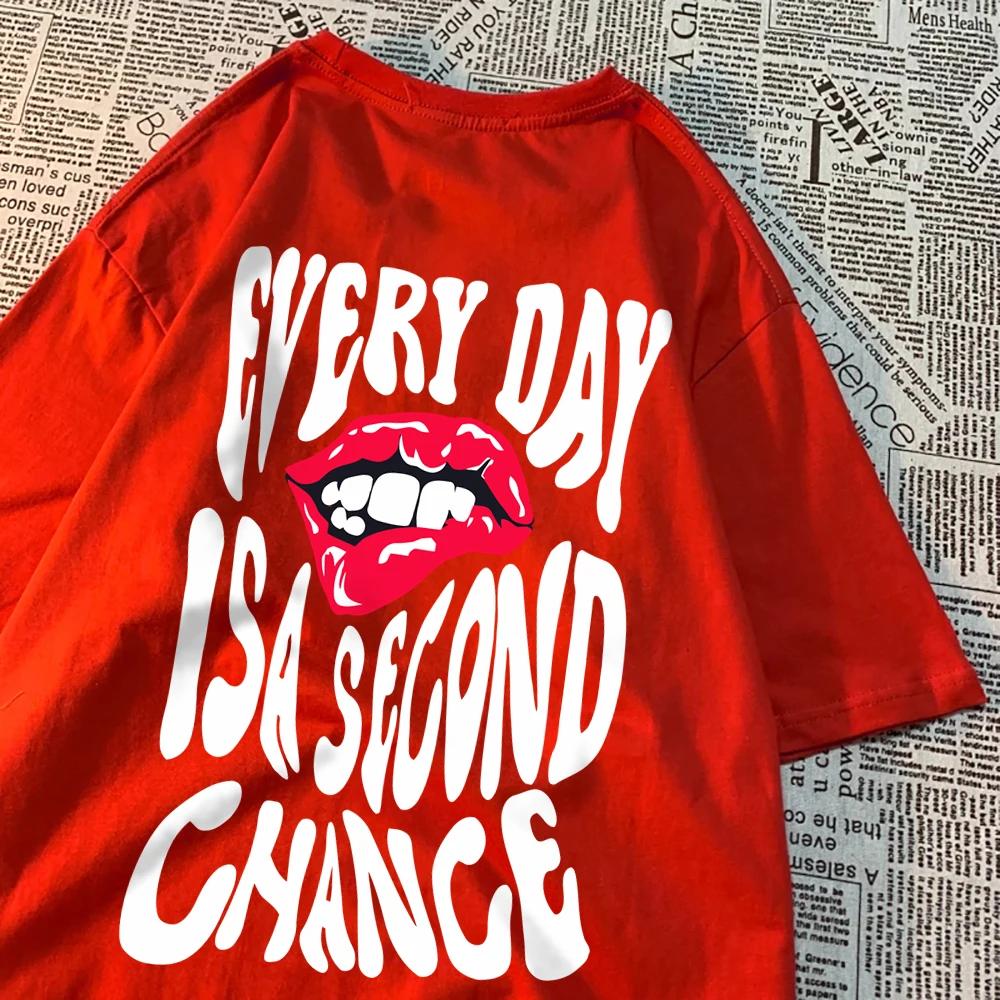 

Каждый день — это второй шанс Одежда для мужчин и женщин Топы из хлопка с круглым вырезом Творчество Повседневные футболки Мультфильмы Свободные пары Короткий рукав XXXXXL армия зеленый