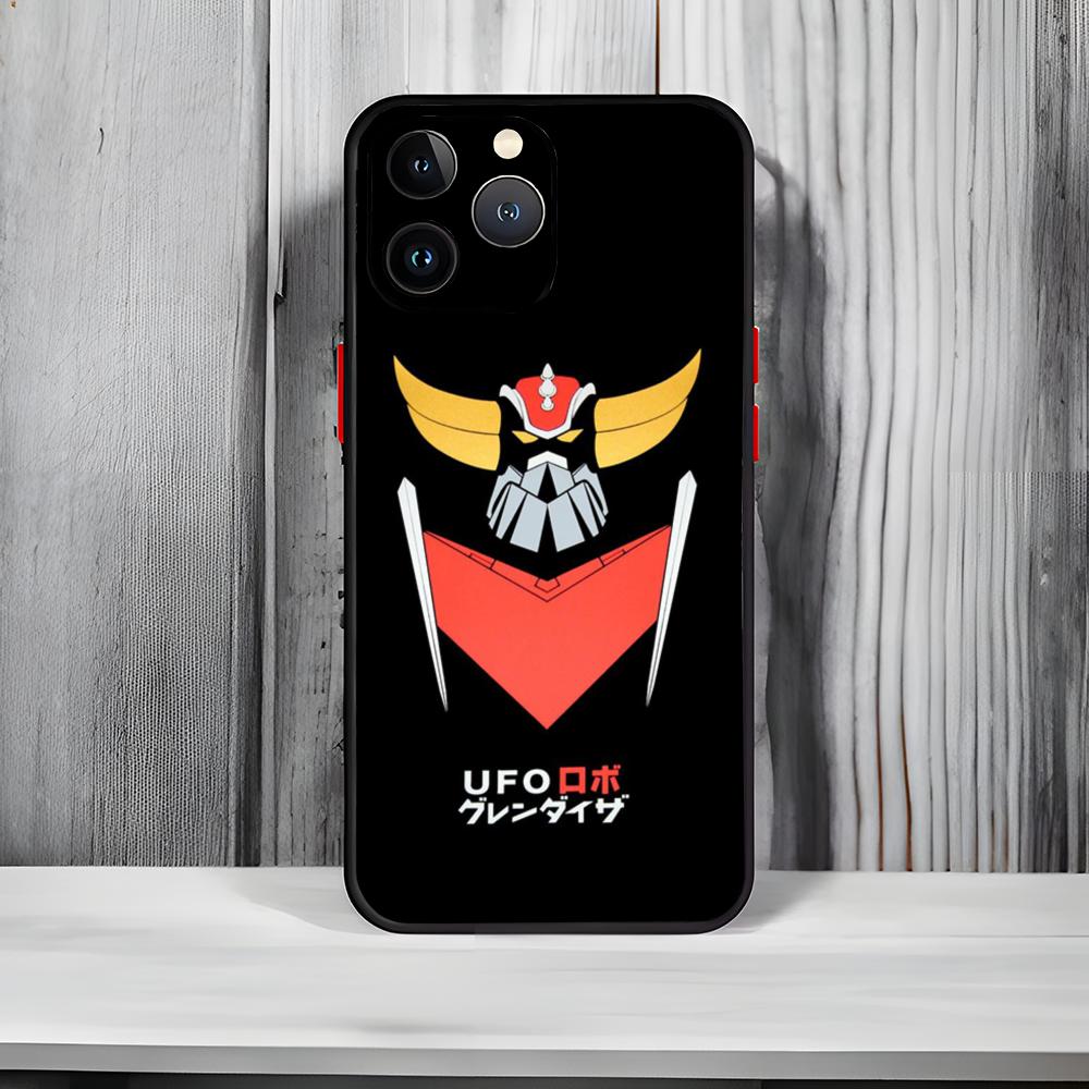 Anime U-UFO R-Robot G-Goldorak Phone Case Black Matte Thin Phone Case For iPhone17 16 15 14 13 ProMax