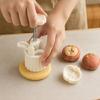 Family Baking Dessert Press with 2 Pattern Plates, 50g Plastic Mooncakes Pastry Tool and Spring Return Control for Decorative Treat Work, Home