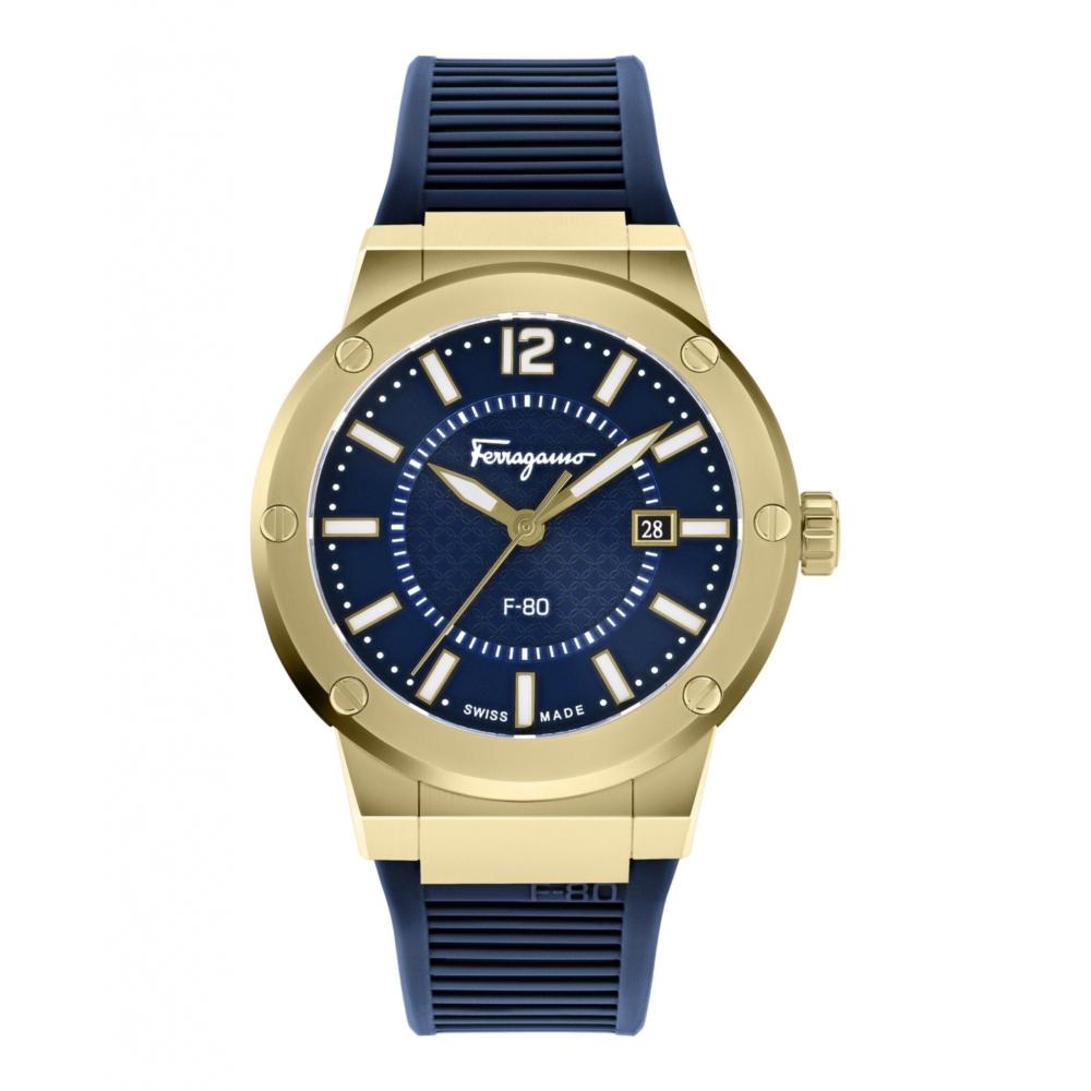 

Salvatore Ferragamo F 80 Watch Blue Gold Blue