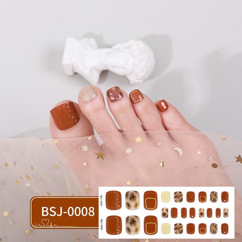 Gel Toenail Stickers Gel Manicure Stickers 3D Phototherapy Nails Semi-cured Toenail Stickers