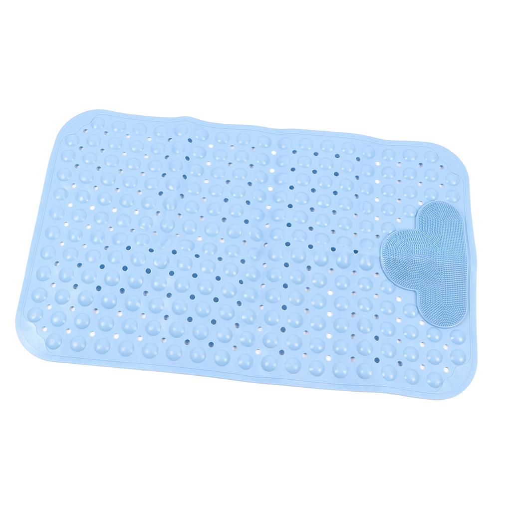 Bath Mat Non Slip Bathtub Mat PVC Thickened Shower Mat with Strong Suction Cup for Bathroom Floor Blue